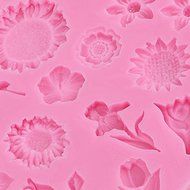 Tulip Daisy Sunflower Silicone Fondant Mold Chocolate Baking Mould shopping N2