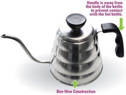 MIRA Pour Over Kettle for Coffee, Tea, Drip Pot Kettle, Goose Neck, Narrow Spout, 24 Oz., Stainless Steel, Works... N4