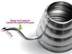 MIRA Pour Over Kettle for Coffee, Tea, Drip Pot Kettle, Goose Neck, Narrow Spout, 24 Oz., Stainless Steel, Works... N5