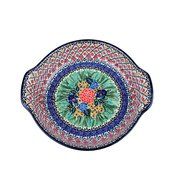 Polish Pottery Ceramika Artystyczna CA417U2215 Round Baking Serving Dish With Handles (1 Pack), 11.25 x 10.5",...