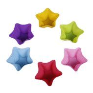 12X Silicone Star Shape Chocolate Jelly Soap Candle Cup Cake Muffin Baking