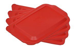 4 X Pyrex 3 Quart 9" x 13" Red Rectangular Plastic Lid 233-PC for Glass Baking Dish