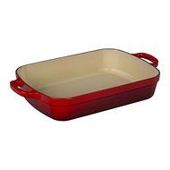 Le Creuset Signature Cast Iron Rectangular Roaster, 3.0-Quart, Cerise (Cherry Red)