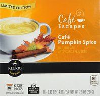 Cafe Escapes Cafe Pumpkin Spice Keurig K-Cups Coffee, 16 Count N3