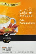 Cafe Escapes Cafe Pumpkin Spice Keurig K-Cups Coffee, 16 Count N6