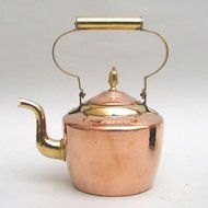 REAL SIMPLE...A HANDTOOLED HANDCRAFTED COPPER &amp; BRASS KETTLE!