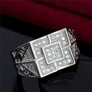 Silver cubic zirconia Fashion Noble Classic Men Ring size 9-11 (11)