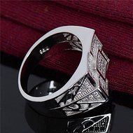 Silver cubic zirconia Fashion Noble Classic Men Ring size 9-11 (11) N2
