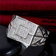 Silver cubic zirconia Fashion Noble Classic Men Ring size 9-11 (11) N3