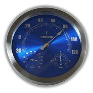 Ambient Weather WS-208TBH 9" Brushed Aluminum Traditional Thermometer with Barometer and Humidity, Metallic Radiant...