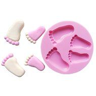 OUMOSI Baby Foot Shape 3D Silicone Mold Non-Stick Cake Decorating