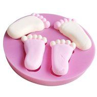 OUMOSI Baby Foot Shape 3D Silicone Mold Non-Stick Cake Decorating N3