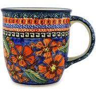 Polmedia Polish Pottery Mug 12 oz #GU1105-150ART Unikat Zaklady Ceramiczne H1912D