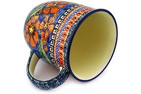 Polmedia Polish Pottery Mug 12 oz #GU1105-150ART Unikat Zaklady Ceramiczne H1912D N2