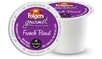 Folgers Gourmet Selections French Roast Medium-Dark Roast Coffee K-Cup Packs, 0.28 oz, 18 count