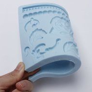 Fondant and Gum Paste Silicone Mold Baroque Rose Flower Cake Decorating Embossing Mould