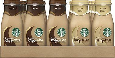 Starbucks Frappuccino, Mocha and Vanilla Flavors, 9.5 Ounce Glass Bottles (Pack of 15)