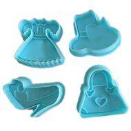 DUFUSTORE 4pcs high-heeled Shoes Cake Paste Sugarcraft Baking Plunger Cutter Mould