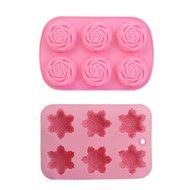 SUIE 6-Cavity DIY Silicone Snowflake /Rose Muffin Cupcake Brownie Cornbread Cheesecake Pudding Jello Shot and... N3