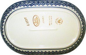 Boleslawiec Stoneware - Polish Pottery 9 1/4&quot; Oval Serving Platter - Eva&#039;s Collection &quot;Isabelle&quot;
