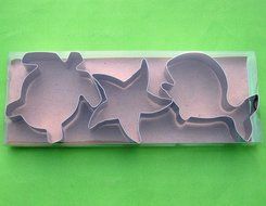 LAWMAN 3x Ocean Creature Sea Turtle Whale Starfish fondant Pastry Baking Cookie Cutter Set N2
