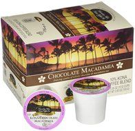 Chocolate Macadamia Flavor, 10% Kona Coffee Blend (10 Single Serve Cups)