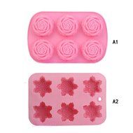 SUIE 6-Cavity DIY Silicone Snowflake /Rose Muffin Cupcake Brownie Cornbread Cheesecake Pudding Jello Shot and... N4