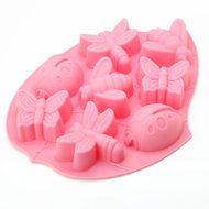 DUFUSTORE Chocolate Cake Candy Baking Silicone Bakeware Mould 8pcs Insects mode Random Color N2