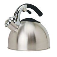 Primula Soft-Grip 3-Quart Stainless Steel Whistling Tea Kettle, Red