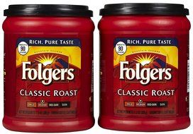 Fresh Taste of Folgers Coffee, Classic Roast Ground Coffee, Medium Flavor, 11.3 Oz Canister - (2 pk)