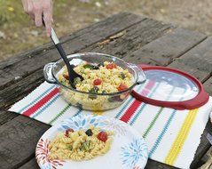Anchor Hocking 3-Quart Glass Baking Dish with Cherry TrueFit Lid N3