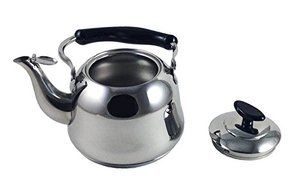5 Liter Alpine Cuisine Polished Mirror-Finish Stainless Steel Whistling Capsule Base Stovetop Teakettle Tea Kettle...