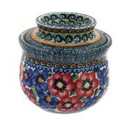 Polish Pottery Poppy Garden French Butter Dish