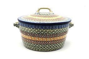 Polish Pottery Baker - Round Covered Casserole - Autumn