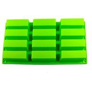 New 12 Cell Pink Purple Green Silicone Mould Sponge Finger Cake Bar Bakeware Mold Baking Tray N3