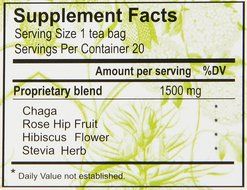 Salem Botanicals Herbal Tea, Chaga Tea, 20 Count, 1.06oz N6