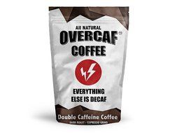 Overcaf Coffee Dark Roast Espresso Grind High Caffeine Fresh Beans Coffee (1 Pound) N2