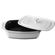 La Cuisine 22 Oz Mini Rectangular Enameled Cast Iron Covered Dutch Oven, Black