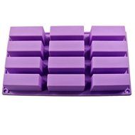 New 12 Cell Pink Purple Green Silicone Mould Sponge Finger Cake Bar Bakeware Mold Baking Tray N8