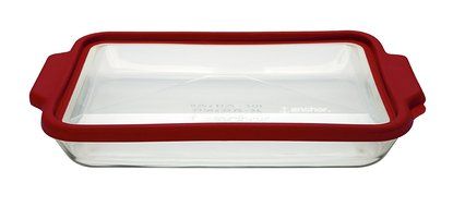 Anchor Hocking 3-Quart Glass Baking Dish with Cherry TrueFit Lid N5