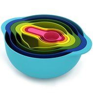 Joseph Joseph 40031 Nest 9 Compact Nesting Mixing Bowl Set Measuring Tools Sieve Colander Food Prep Plastic Dishwasher... N2