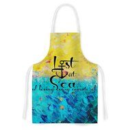 KESS InHouse Ebi Emporium "Lost at Sea" Yellow Blue Artistic Apron, 31 by 35.75", Multicolor