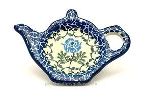 Polish Pottery Tea Bag Holder - Antique Rose