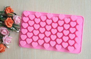 Lvxuan 55 Holes 1.5 Mini Heart Silicone Cake Mold Chocolate Fondant Jelly Cookie Muffin Ice Mould Flexible Moulds...