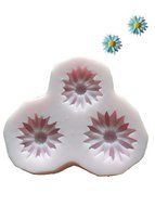 3 cells Sugarcraft fondant fimo cake topper icing mold sugarpaste GERBERA / DAISY FLOWER silicone mould 7x6.5x1...
