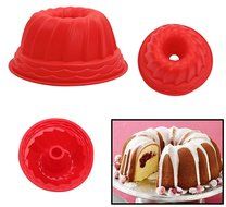 Beauty Clubs Bakeware Tray Mould Tool Swirl Bundt Ring Cake Bread Pastry Silicone Mold Pan