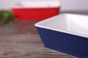 Chef's Classic Enameled Roasting and Lasagna Pan, 650ml, 7.6" (Blue)