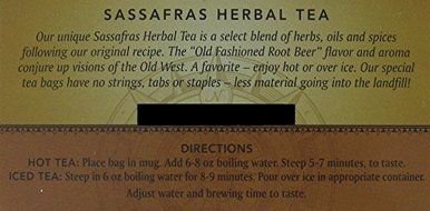 Sassafras Herbal Tea - Box of 20 Tea Bags - Old Fashioned Root Beer Flavor N3