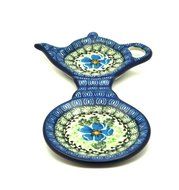 Polish Pottery Tea Bag &amp; Mug Holder - Morning Glory