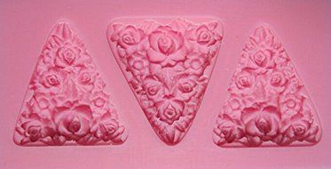HSE New Arrival three pieces triangular form flower shape 3D silicone cake fondant mold, cake decoration tools...